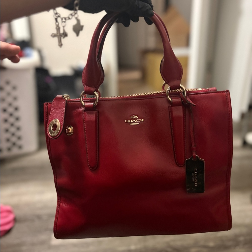 Coach Cherry Red Leather Satchel